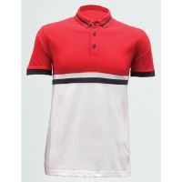 Lefonse Uni Premium Polo T-Shirt - Navy White Red (L1600)