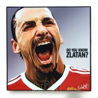 Zlatan Ibrahimovic #3 ซลาตัน อิบราฮิโมวิช AC Milan แมนยู รูปภาพ​ติด​ผนัง​ pop art พร้อมกรอบและที่แขวน ฟุตบอล​ กรอบรูป​​ ของขวัญ รูปภาพ