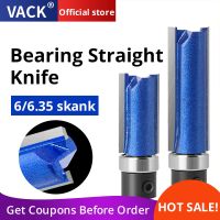 VACK 4pc set 1/4 Shank Template Trim Hinge Router Bit Straight end mill trimmer ทําความสะอาดล้าง trim Tenon Cutter สําหรับงานไม้