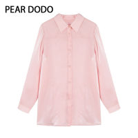 PEAR DODO เสื้อกันแดดสำหรับผู้หญิง,เสื้อเชิ๊ตกันแดดแขนเสื้อยาวผ้าไหมน้ำแข็งบางทรงหลวมสไตล์เกาหลี