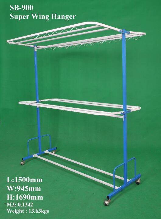 (Ready Stock)WM-900 Super Wing Hanger with roller/Rak Penyidai baju ...