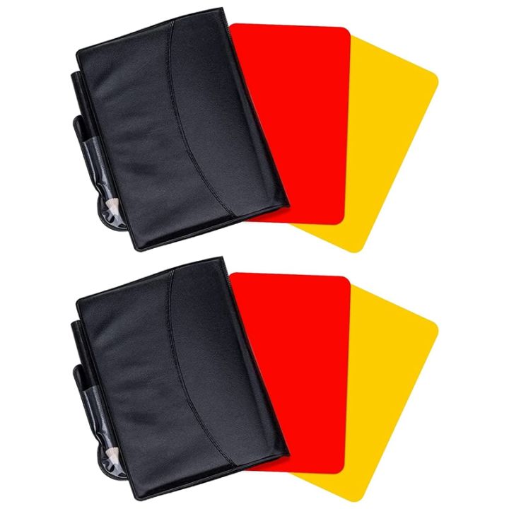 2 Pack Soccer Referee Card Setswarning Referee Red And Yellow Cards With Wallet Score Sheets 4208