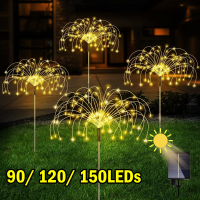 LED Solar Fireworks Lights Waterproof Outdoor Dandelion DIY Shape Lamp Flash String Fairy Lights for Garden Landscape Lawn Decor