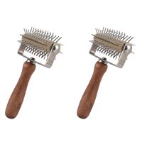 2X Stainless Steel Wheel Pizza Bread Needle Punchers Roller Pie Pastry Dough Pitter Durable Wooden Handle