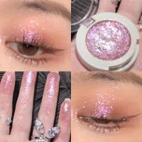 ✲♘ Eyeshadow Glitter Cosmetic Sequins Pearlescent Highlight Brighten Convenient Student Eyeshadow Palette Container Beauty Glazed