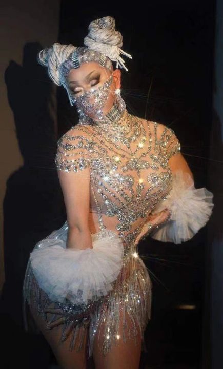 rhinestone-tassel-dance-dress-gloves-sexy-mesh-perspective-crystal-leotard-singer-dancer-stage-wear-nightclub-outfit