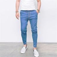 Plus Size Skinny Jeans Men Slim Fit Denim Pants Male Pencil Stripe Elastic Street Hip Hop Knee Ripped Holes Jean Men Clothes