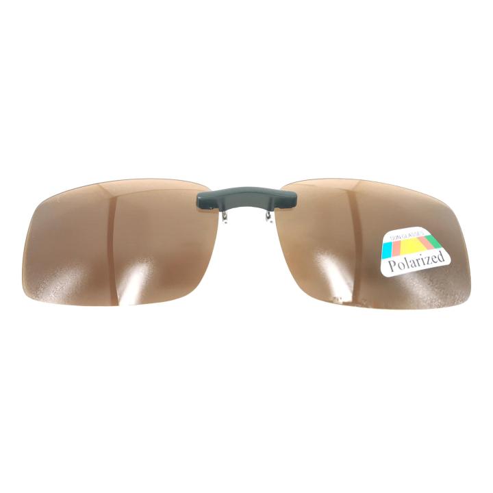 ของแท้-clip-on-lens-polarized-เลนส์กันแดด-แว่นตากันแดด-dark-brown-x3ชิ้น