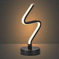 Indoor Table Lamp Modern Spiral Wave Shape Night Light Home Bedroom Ho Bedside Lamp Acrylic Metal Wall LED Lighting