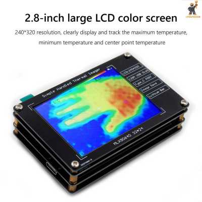 MLX90640 2.8/3.4นิ้วหน้าจอ TFT LCD จอแสดงผลดิจิตอลอินฟราเรด Thermal Imager Temperature Sensor Handheld IR Thermograph Camera