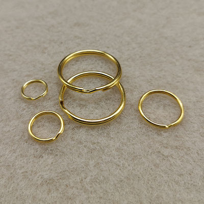 แหวนพวงกุญแจสีทองแหวนคู่พวงกุญแจรถยนต์ลวดชุบแหวนขนาดเล็กรูรับแสงแหวนขนาดใหญ่พวงกุญแจธรรมดา ~