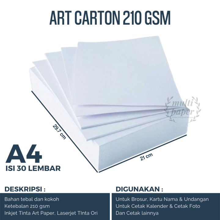 Kertas Art Carton 210 gsm A4 / Kertas Art Karton A4 210 gsm / Kertas