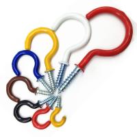 Self Tapping Covered Hook Plastic Mark Cup Kitchen Hanger Hangers Open Question Mark Hook 1/2 5/8 3/4 7/8 1 1-1/4 1-1/2 2