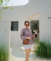 Chic No.9 - Top Brown Slimming Printed เสื้อสวยๆ  ?ปัดซ้ายที่รูปเพื่อดูขนาดสินค้า