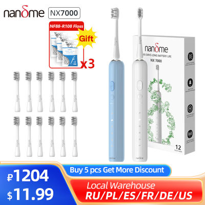 Nandme NX7000สมาร์ทโซนิคแปรงสีฟันไฟฟ้าอัลตราซาวนด์ IPX7แบบชาร์จแปรงฟัน5โหมดสมาร์ทเวลา Whitener ฟันแปรง