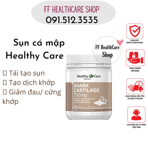 Viên sụn cá mập healthy care shark cartilage healthy care 200 viên úc - ảnh sản phẩm 1