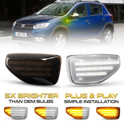 【CW】2Pcs LED Dynamic Side Marker Light Arrow Turn Signal Blinker Lamps For Dacia Logan 2 Sandero 2 Duster 2 Renault Stepway
