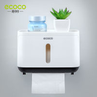 ECOCO Waterproof Toilet Paper Holder Wall Mount Holder for Toilet Shelf Box Tray Roll Storage Box Organizer Bathroom Accessories