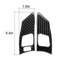 2ชิ้นคาร์บอนไฟเบอร์พวงมาลัยปุ่มกรอบตัดปกสติ๊กเกอร์สำหรับเล็กซัส IS250 2006-2012ซ้ายขวาไดรฟ์