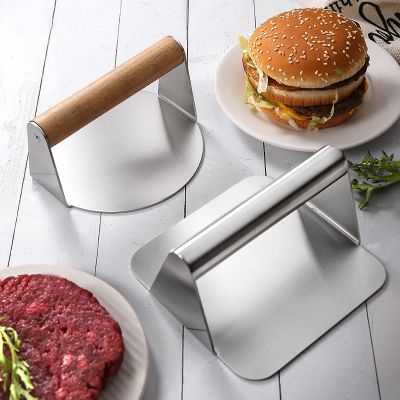 Stainless steel hamburger meat press Round square household kitchen manual meat press mold steak press plate Kitchen Tool
