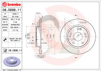 08 D698 11 จานเบรค ล้อ R (ยี่ห้อ BREMBO) รุ่น UV HONDA Civic FK FC 1.5 1.8 ปี2016-&amp;gt;