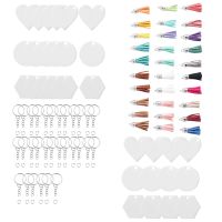 120Pcs Acrylic Blank Ornaments Set with Tassels, Key Chain Rings, Jump Rings for DIY Keychain Making Festival Decoration