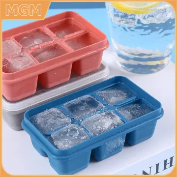 2Pk Soft Silicone Ice Cube Tray Removable Lid BPA Free Holds 24