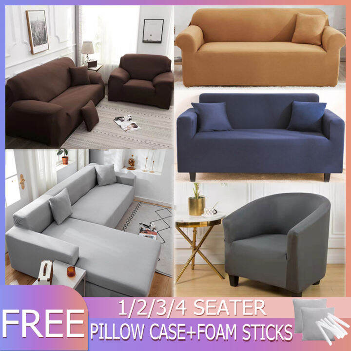 sofa cover stretchable universal 1 2 3 4 Seater l Shape Sofa Cover Set Plain Sofa Sheet Cover