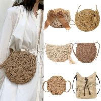 【Ready Stock】 ◕ C23 Yogodlns Women Summer Straw Shoulder Bag Fashion Beach Woven Handmade Crossbody Bag