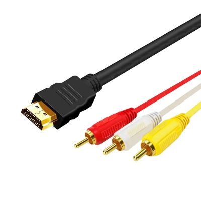 Kabel AV Audio Video 1.5M Baru Yang Kompatibel dengan HDMI Jantan Ke 3 Komponen Konverter Stereo Adaptor RCA untuk TV HDTV DV DVD PC