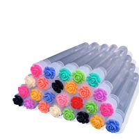 50Pcs Reusable Rose Eyelash Brush Tube สำหรับ Eyelash Extension เปลี่ยนมาสคาร่า Wands แปรงคิ้ว Applicator Dust-Proof