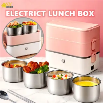 Electric Lunch Box Portable Food Warmer Mini Rice Cooker Food Heater(Double  Layer)