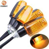 POSSBAY 4 Buah Lampu Sinyal Belok Sepeda มอเตอร์แบบสากล Lampu Bohlam Amber Lampu Flasher Untuk ฮอนด้าคาวาซากิซูซุกิ Yamaha Lampu