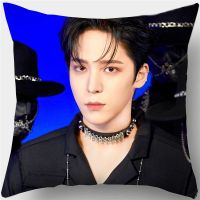 Popular Korean Fashion Boys Band ATEEZ World EP.1 Sports provocative photos, single sided printed polyester pillowcase sofa Soft cushion pillowcase office soft cushion (without core)