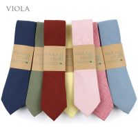 New Colorful Solid 100%Cotton Neck Tie 6cm Skinny Pink Sky Blue Dress Wedding Party Tuxedo Tie Gift BowTie Cravat Mens Accessory Nails Screws Fastener