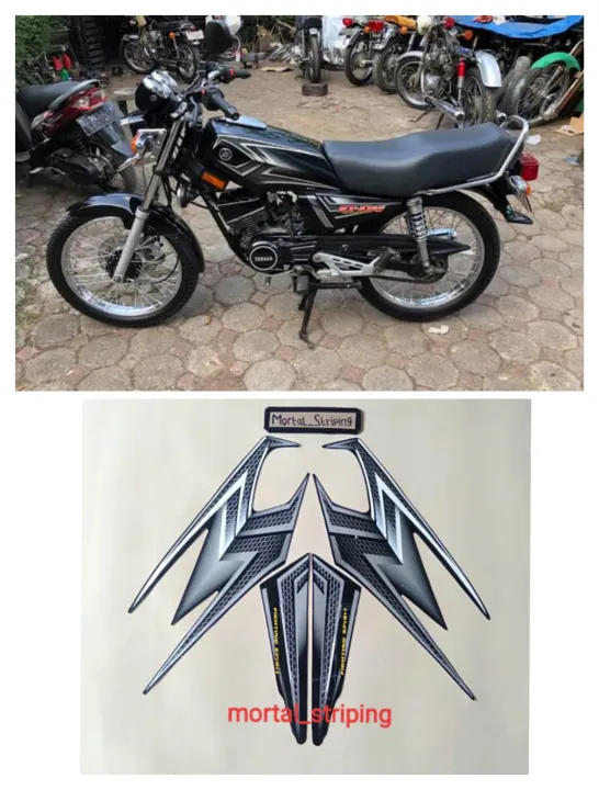 Stiker Striping Les Lis Bodi Yamaha Rx King Tahun 04 Warna Hitam Silver Lazada Indonesia