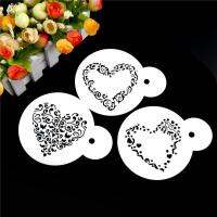 3pcs/set 9.5*8.5cm heart styleTemplate Strew Flowers Barista Tools Kitchen Accessories Plastic Cappuccino Coffee Stencils Electrical Connectors