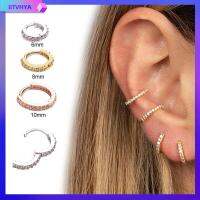 BTVHYA 1PC 6/8/10mm ซิลเวอร์ โกลด์ โรสโกลด์ Daith Conch Snug CZ เจาะหู เครื่องประดับร่างกาย ต่างหูฮักกี้ฮูป แหวนจมูก