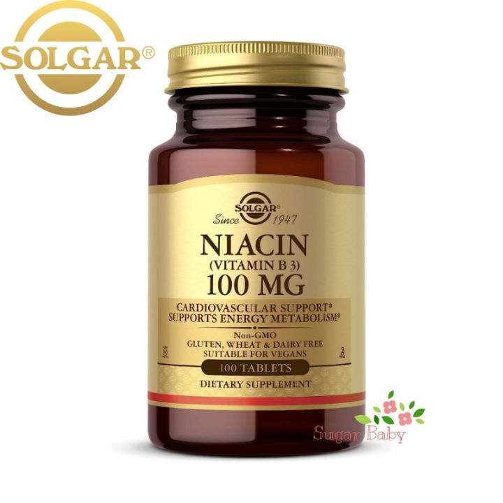 Solgar Niacin (Vitamin B3) 100 mg 100 Tablet ไนอะซิน 100 เม็ด
