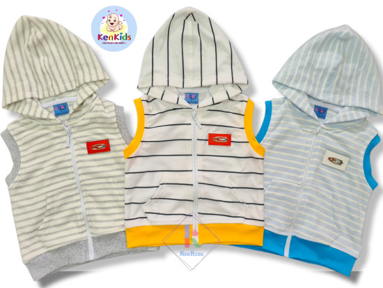 Áo khoác ghi lê có nón bé trai - babywear - ảnh sản phẩm 1