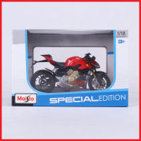 [Funny NaiNaiKei]Maisto 1:18 Ducati Super Naked V4 S สีแดงโมเดลจักรยานรถจักรยานยนต์