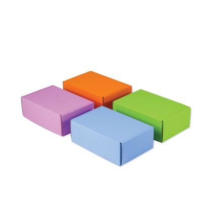 กล่องหูช้าง กล่องไปรษณีย์ กล่องลูกฟูกสี กล่องสีส้ม กล่องสีเขียว กล่องสีม่วง กล่องสีฟ้า กล่องของขวัญ Size B แพ็คละ 20 ใบ