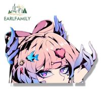 Earlfamily Sangonomiya Kokomi Streetwear Peeker สติกเกอร์รถยนต์อนิเมะ Genshin Impact Waifu Fanart Decal Jdm การ์ตูน