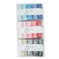 15 Assorted Colors Short Yarn Set 2 Groups Pre Cut Wool Yarn Set for Crocheting Carpet