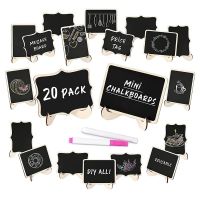 Mini Chalkboard Sign 20 Pack Food Labels For Party Buffet Wooden Small Chalk Board Signs With Easel Stand For Food Tags