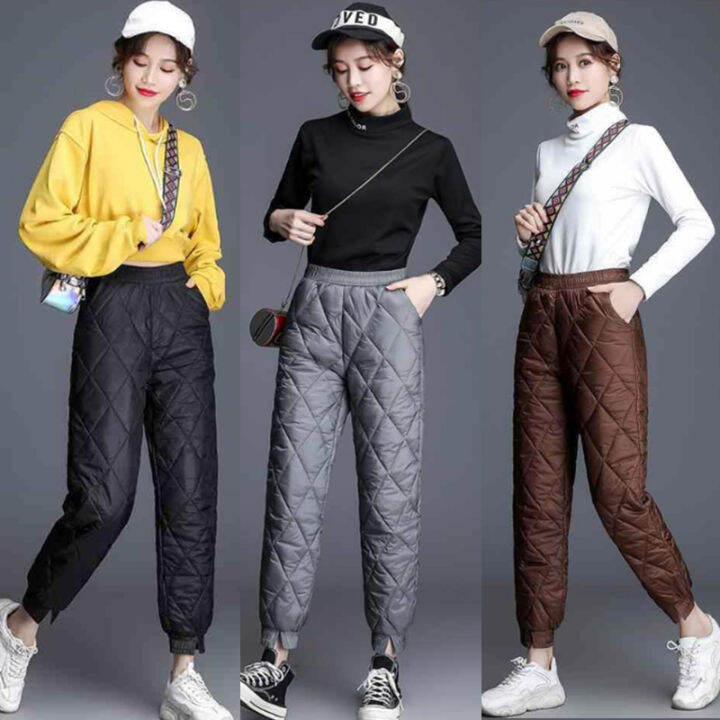 women-winter-windproof-warm-down-cotton-pants-padded-quilted-trousers-elastic-waist-casual-sweatpants