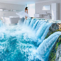 Custom Photo Wallpaper 3D Waterfalls Landscape Floor Tiles Murals Sticker Bathroom Bedroom PVC Waterproof Wear Floor Wall Papers