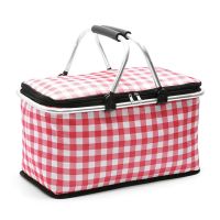 Outdoor29L Portable Picnic Basket Large Capacity Food Fresh Lunch Basket Foldable Travel Handbag Beach Camping Refrigerator Bag