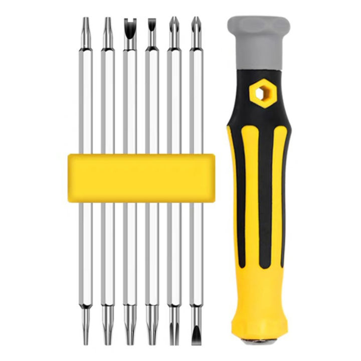 6hl1-set-security-tamper-proof-ไขควงแม่เหล็ก-bit-hex-torx-screw-head-flat-head-hand-tools