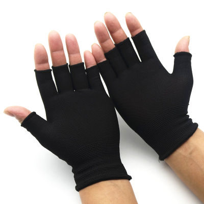 ถุงมือครึ่งนิ้วไม่มีนิ้ว GUDE001สำหรับผู้หญิงและถุงมือผ้าฝ้ายข้อมือถักผ้าขนสัตว์สำหรับผู้ชาย